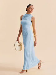 Mesh Ruched Sleeveless Dress