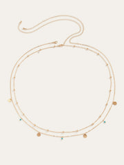 Alloy Colorful Beaded Double Layer Belt