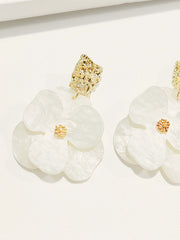 Golden Floral Dangle Earrings