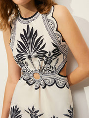 Boho Floral Cut-Out Dress