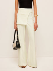 Mid-Waist Pockets Pants With Wrap Detail