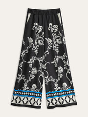 Oversized Print Lapel Pants Set