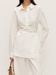 Cotton & Linen Wrap Shirt