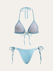 Shell Charm Trim Tie Bikini Set