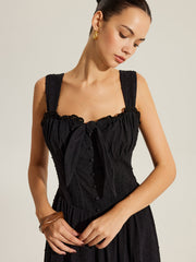 Cotton Sweetheart Neckline Dress