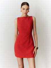 Sleeveless Cutout Solid Dress