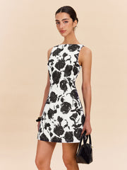 Backless Floral Print Dress