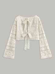 Crochet Tie-Back Semi-Sheer Skirt Set