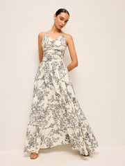 Floral Print Ruched Cami Dress