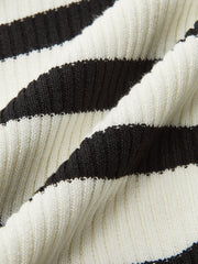 Striped Knit Halter Crop Top