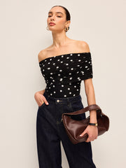 Polka Dot Off-Shoulder Bodysuit