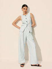 Pockets Sleeveless Tailored Vest