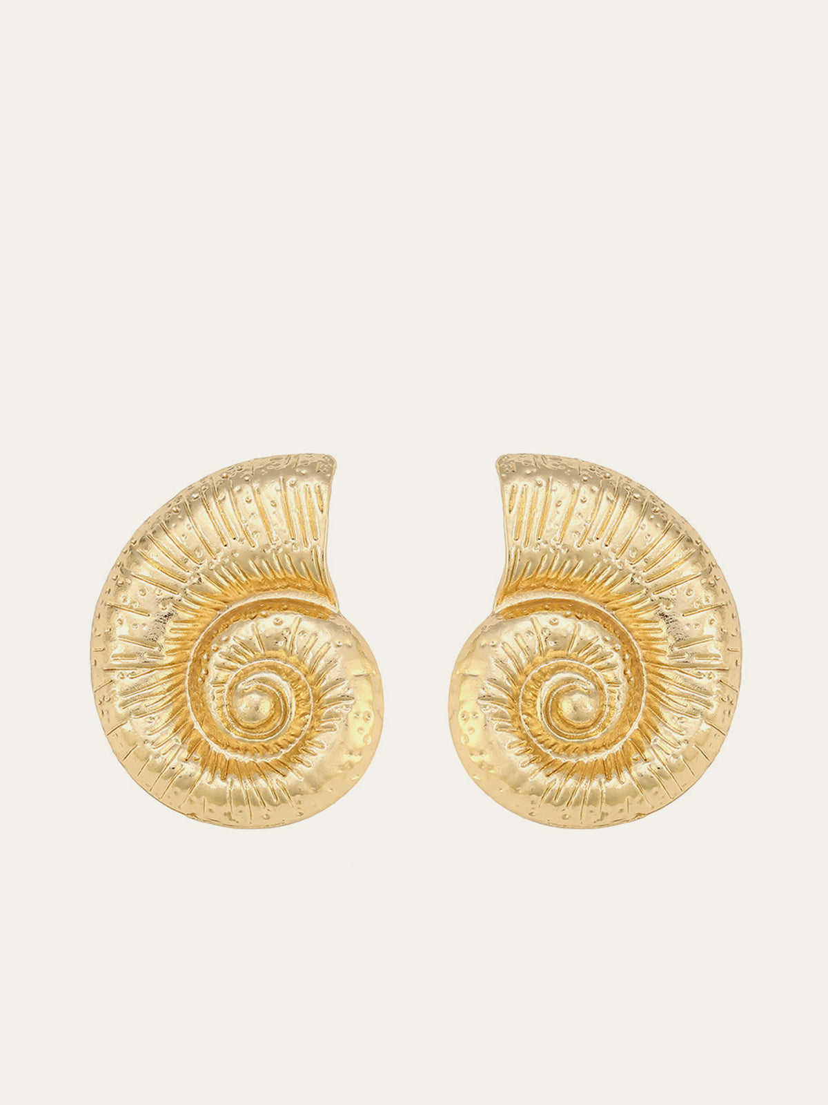 Golden Spiral Shell Earrings