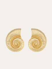 Golden Spiral Shell Earrings