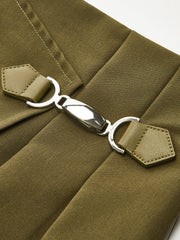 Pocketed Wrap Pleated Skirt