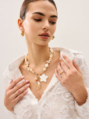 Shell Bead Charm Necklace