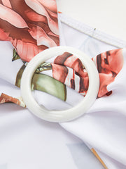 Floral Ring Cut-Out One-Piece Swimsuit