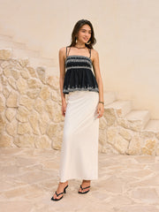 Embroidered Peplim Top