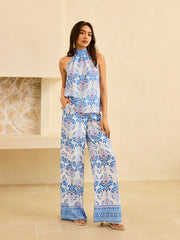 Halter Neck Floral Print Top