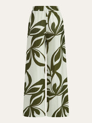 Floral Print Wide-Leg Pants
