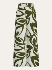Floral Print Wide-Leg Pants
