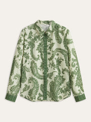 Paisley Print Button-Front Shirt