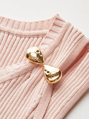 Metal Detail Sleeveless Skirt Set