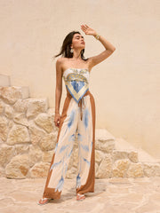 Mid-Rise Floral Print Oversized Pants