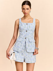 Floral Jacquard Vest