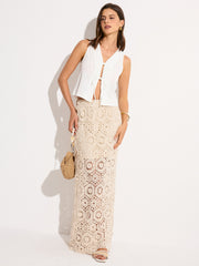 Semi-Sheer Crochet Maxi Skirt