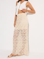 Semi-Sheer Crochet Maxi Skirt