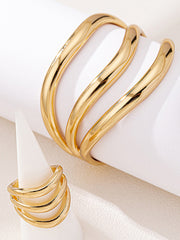 Sculpted Curve Bangle & Ring Set