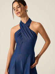 Pocketed Halter Wide-Leg Jumpsuit