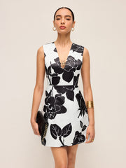 Floral V-Neck Sleeveless Dress