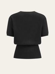 Metal Button V-Neck Sweater