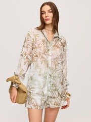 Leaf Printed Shorts Set