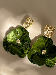 Golden Floral Dangle Earrings