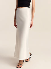 Satin Mermaid Midi Skirt