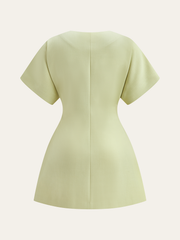 Short-Sleeved V-Neck Mini Dress