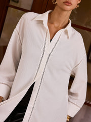 Textured Cut-Out Detail Shirt