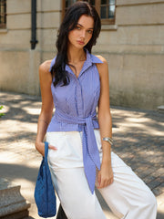 Striped Tie-Waist Crop Top