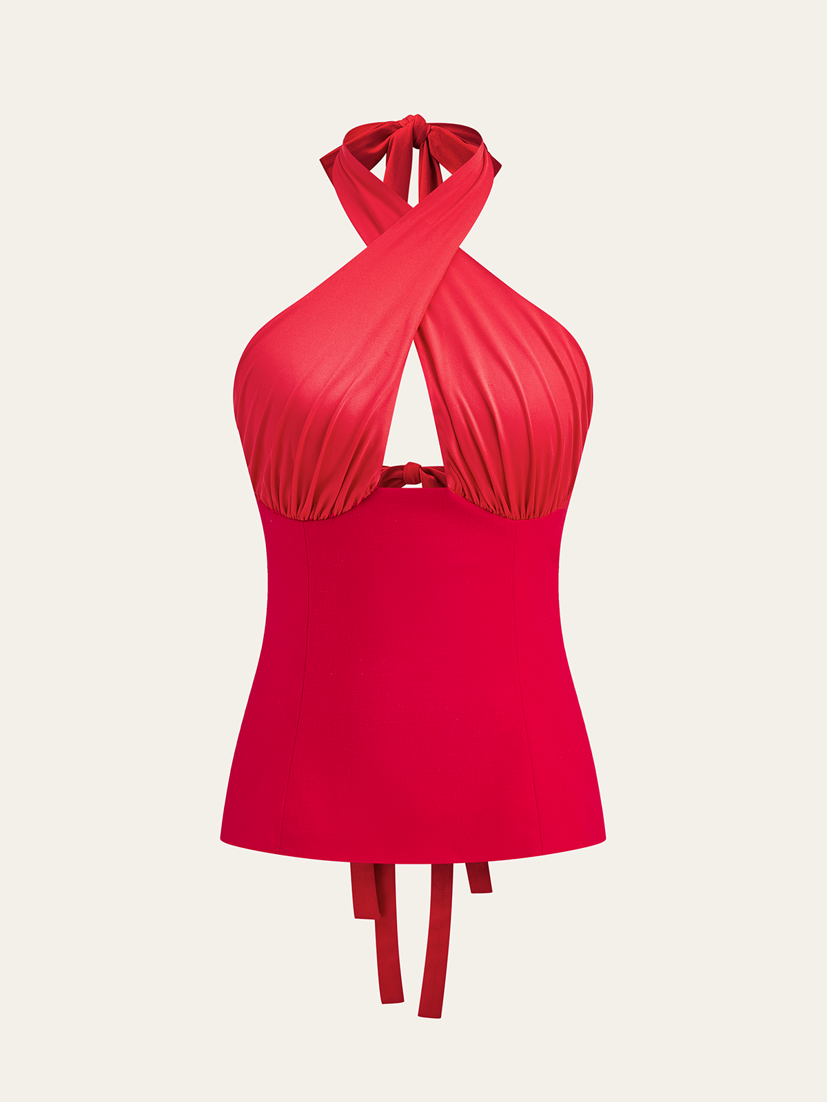 Cross Halter Backless Top