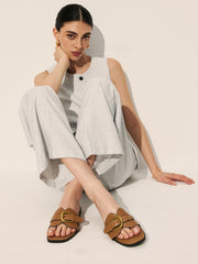 Buckled Strap Slide Sandals