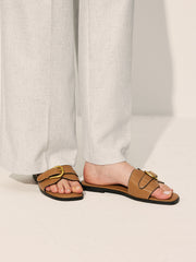 Buckled Strap Slide Sandals