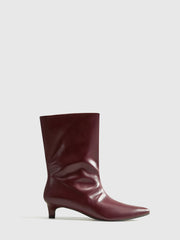 Pointed Toe Kitten Ankle Boots