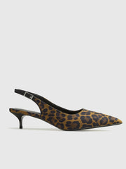Leopard Kitten Slingback Pumps