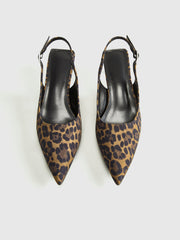 Leopard Kitten Slingback Pumps