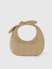 Knot Detail Straw Bag