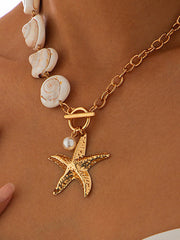 Seashell & Starfish Pendant Necklace