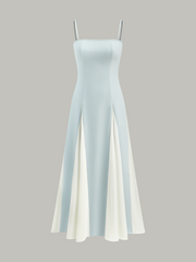 Color Block Strapless Maxi Dress